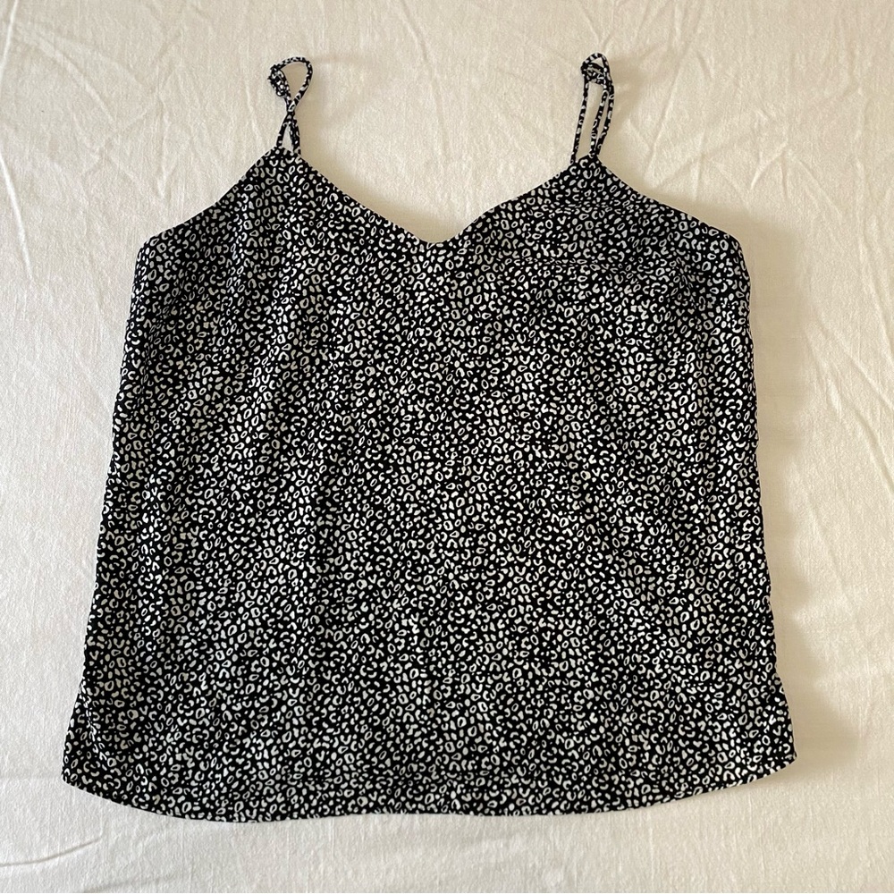 Nine West Black & White Animal Print Tank Blouse